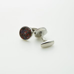 Hart Schaffner Marx // Hand Crafted Glass Cufflinks // Red + White + Black