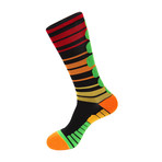 Ready Stripe Athletic Socks // Black + Orange + Yellow
