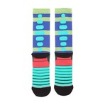 Champion Stripe Athletic Socks // Green + Blue