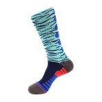 Tiger Stripe Athletic Socks // Light Blue Multi