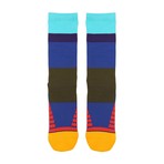 Mile Stripe Athletic Socks // Green + Purple + Blue