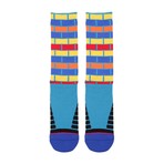 Brick Stripe Athletic Socks // Medium Blue + Multi