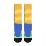 Lane Stripe Athletic Socks // Blue + Orange