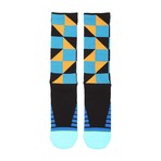 Checker Athletic Socks // Blue + Orange