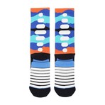 Brush Athletic Socks // Medium Blue + Multi