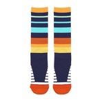 Olympia Stripe Athletic Socks // Blue + Brown + White