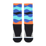 Brush Athletic Socks // Medium Blue + Multi