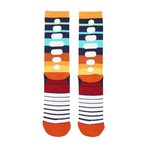 Olympia Stripe Athletic Socks // Blue + Brown + White