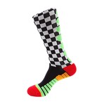 Checker Flag Athletic Socks // White + Black