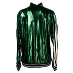 Men's Oversize Laminated Jersey Jacket // Green (S)