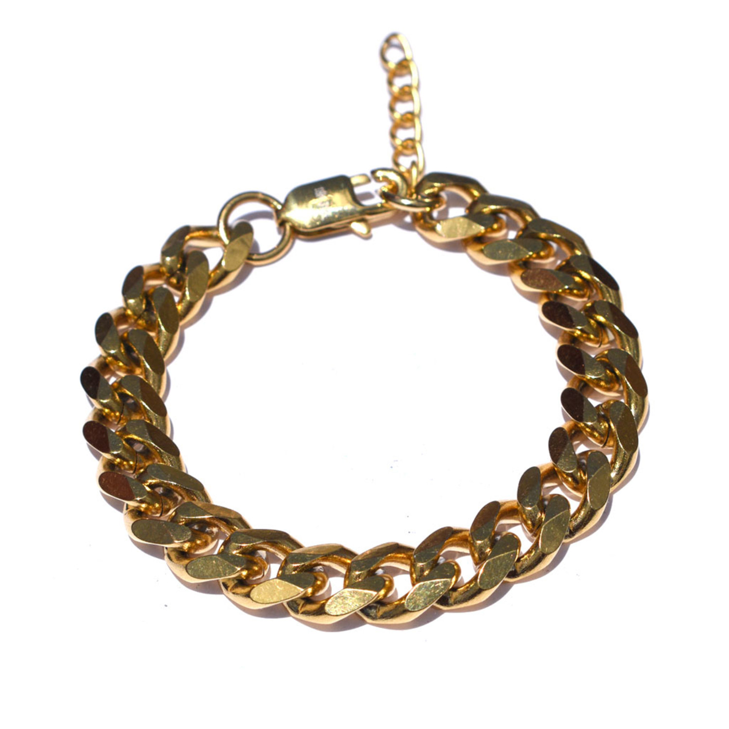 Adjustable 18K Gold Plated Stainless Steel Cuban Bracelet // Gold - Who Gold Plated Stainless Steel Jewelry