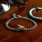Adjustable Crown Curb Chain Bracelet // Silver