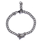 Adjustable Crown Curb Chain Bracelet // Silver