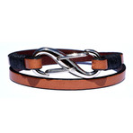 7.75" Handmade Infinity Leather Bracelet // Brown