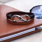 7.75" Handmade Infinity Leather Bracelet // Brown