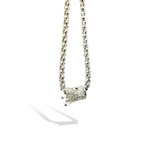 Crystal Crown Necklace // Silver