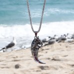 Dragon Horn Necklace // Silver