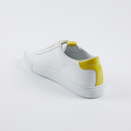 Leather Court Sneakers // White Yellow (Euro: 42)