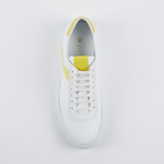 Leather Court Sneakers // White Yellow (Euro: 45)