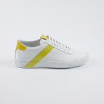Leather Court Sneakers // White Yellow (Euro: 43)