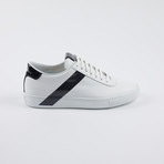 Leather Court Sneakers // White Navy (Euro: 43)