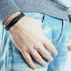 Simplicitas Leather Bracelet // Matte Black (7.1")