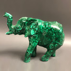 Polished Malachite Elephant Carving // 4.68 lbs. // 8"
