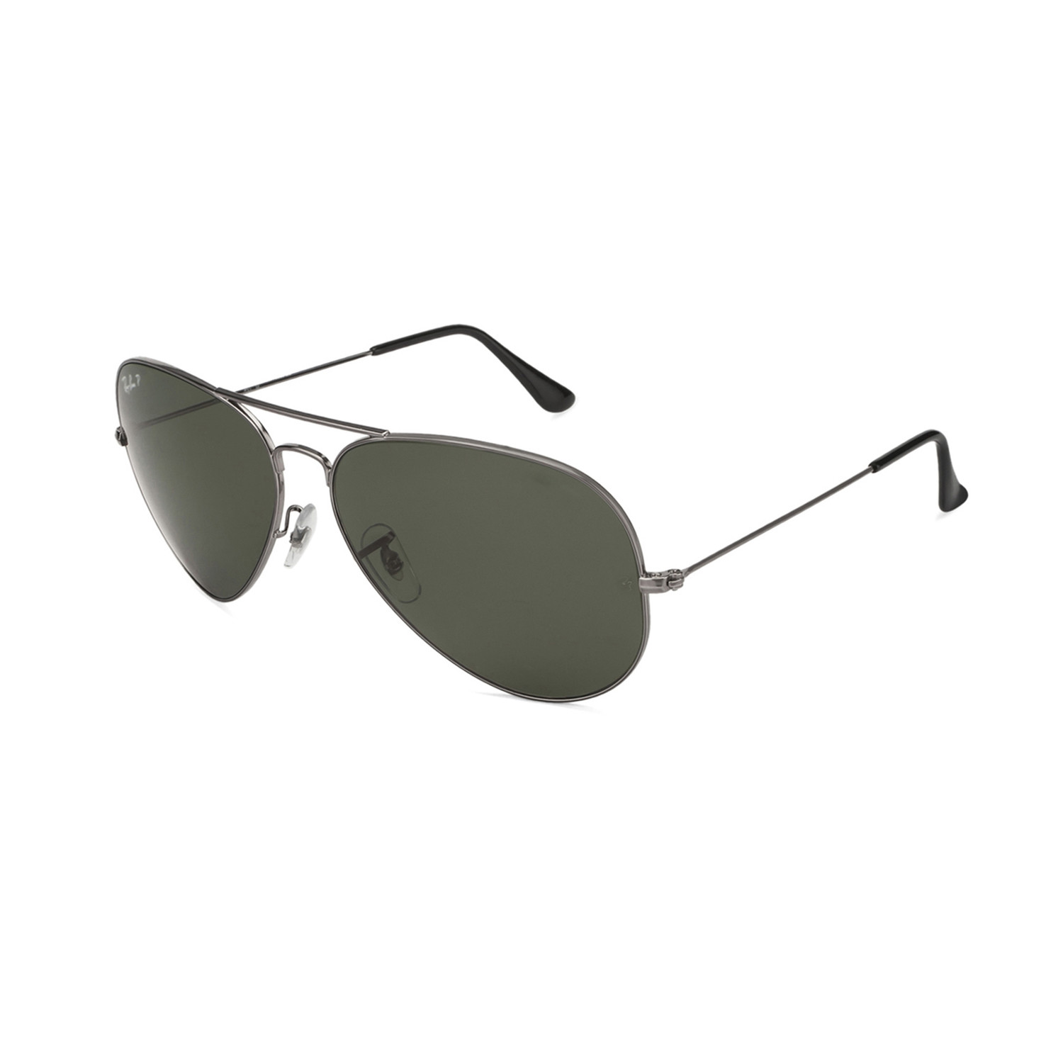 Aviator Large Metal Polarized Sunglasses // Gunmetal + Crystal Green ...