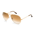 Aviator Large Metal I Sunglasses // Gold + Brown Gradient