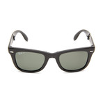 Unisex Folding Wayfarer Polarized Sunglasses // Black + Green