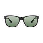 Unisex Polarized Square Sunglasses // Black + Green