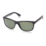 Unisex Polarized Square Sunglasses // Black + Green