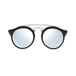 Unisex Gatsby Sunglasses // Black + Silver Gradient Flash