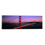 Night Golden Gate Bridge San Francisco CA USA // Panoramic Images (36"W x 12"H x 0.75"D)