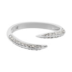 Estate 14k White Gold Diamond Crossover Ring // Ring Size: 7