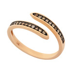 Estate 14k Rose Gold Diamond Crossover Ring // Ring Size: 7.25