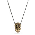 Large Day of the Dead Necklace (Bronze // 20" Gunmetal Chain)