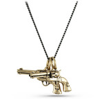 Guns Necklace (Bronze // 20" Gunmetal Chain)