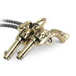 Guns Necklace (Bronze // 20" Gunmetal Chain)
