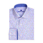 Poplin Geometric Print Long Sleeve Shirt // White (XS)