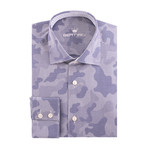 Jacquard Long Sleeve Shirt // Navy Blue (3XL)