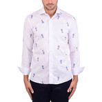 Baloon & Scoter Poplin Print Long Sleeve Shirt // White (XL)