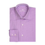 Small Tone On Tone Planes Long Sleeve Shirt // Purple (S)