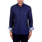 Solid Long Sleeve Shirt // Navy Blue (XS)