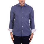 Small Diamond Oxford Long Sleeve Shirt // Navy Blue (XL)