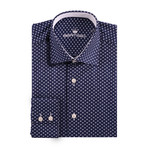 Small Diamond Oxford Long Sleeve Shirt // Navy Blue (L)