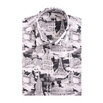 City Tour Poplin Print Long Sleeve Shirt // Black (XS)