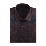 Gradient Fade Short Sleeve Shirt // Black, Brown (3XL)