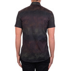 Gradient Fade Short Sleeve Shirt // Black, Brown (L)