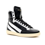 Saint Laurent // Men's Star-Back Leather High-Top Sneaker // Black + Silver (Euro: 40)